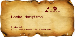 Lacko Margitta névjegykártya